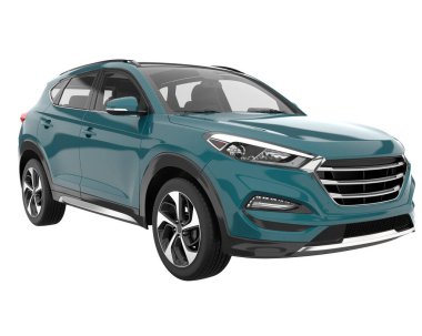 Realistic SUV isolated on white background. 3d rendering - illustration