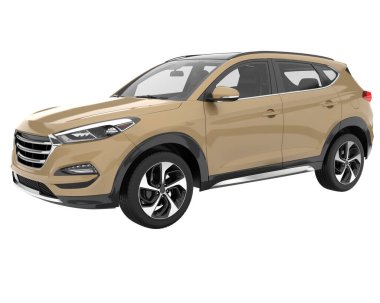 Realistic SUV isolated on white background. 3d rendering - illustration