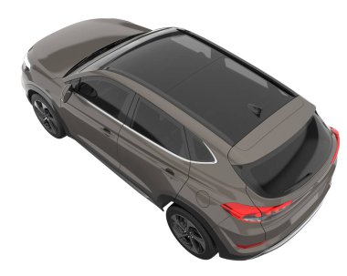 Realistic SUV isolated on white background. 3d rendering - illustration