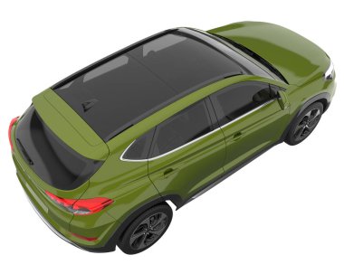 Realistic SUV isolated on white background. 3d rendering - illustration