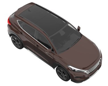 Realistic SUV isolated on white background. 3d rendering - illustration