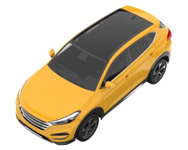 Realistic SUV isolated on white background. 3d rendering - illustration