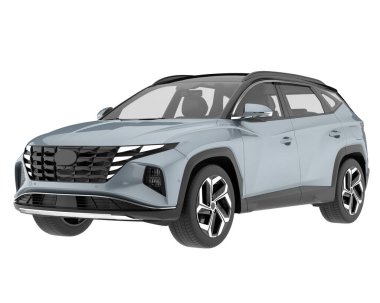 Realistic SUV isolated on white background. 3d rendering - illustration