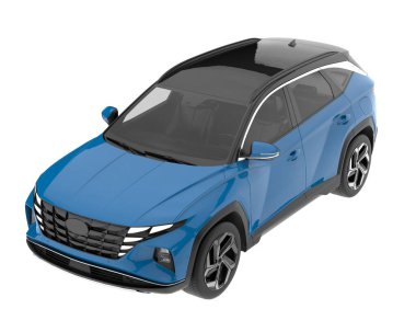 Realistic SUV isolated on white background. 3d rendering - illustration