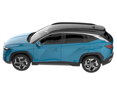 Realistic SUV isolated on white background. 3d rendering - illustration