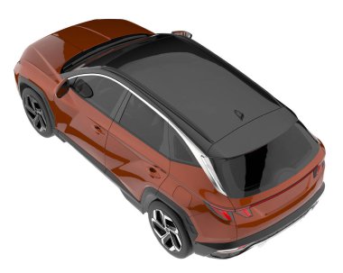 Realistic SUV isolated on white background. 3d rendering - illustration