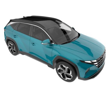 Realistic SUV isolated on white background. 3d rendering - illustration