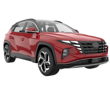 Realistic SUV isolated on white background. 3d rendering - illustration
