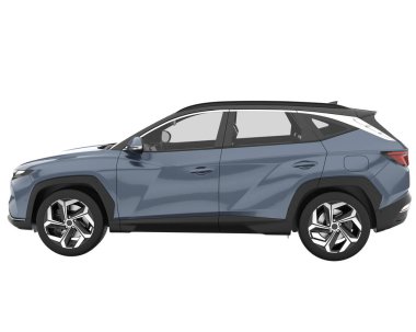 Realistic SUV isolated on white background. 3d rendering - illustration