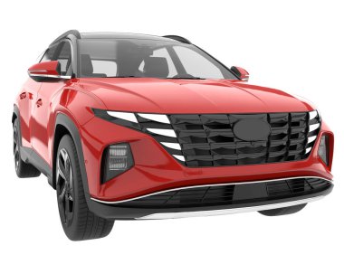 Realistic SUV isolated on white background. 3d rendering - illustration