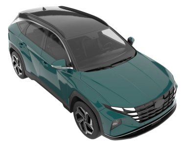 Realistic SUV isolated on white background. 3d rendering - illustration