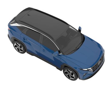 Realistic SUV isolated on white background. 3d rendering - illustration