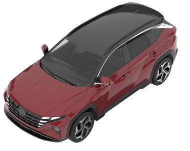 Realistic SUV isolated on white background. 3d rendering - illustration