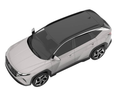 Realistic SUV isolated on white background. 3d rendering - illustration