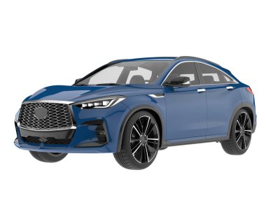 Realistic SUV isolated on white background. 3d rendering - illustration