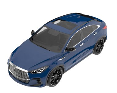 Realistic SUV isolated on white background. 3d rendering - illustration