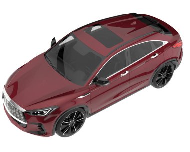 Realistic SUV isolated on white background. 3d rendering - illustration