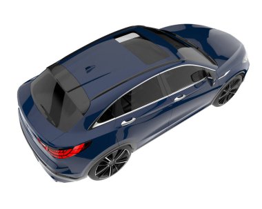 Realistic SUV isolated on white background. 3d rendering - illustration