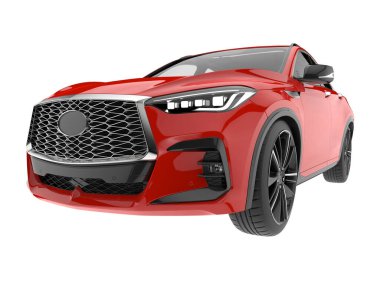 Realistic SUV isolated on white background. 3d rendering - illustration