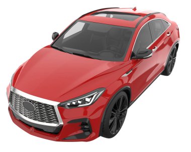 Realistic SUV isolated on white background. 3d rendering - illustration