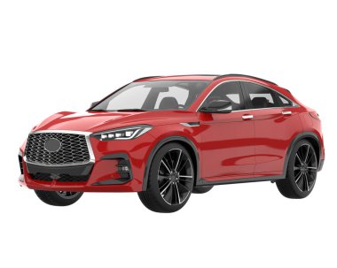 Realistic SUV isolated on white background. 3d rendering - illustration