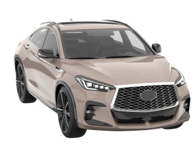 Realistic SUV isolated on white background. 3d rendering - illustration