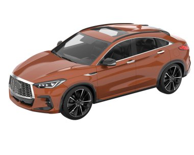 Realistic SUV isolated on white background. 3d rendering - illustration