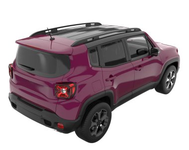 Arka planda izole edilmiş gerçekçi bir SUV arabası. 3d görüntüleme - illüstrasyon