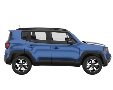Arka planda izole edilmiş gerçekçi bir SUV arabası. 3d görüntüleme - illüstrasyon