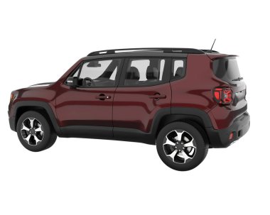 Arka planda izole edilmiş gerçekçi bir SUV arabası. 3d görüntüleme - illüstrasyon