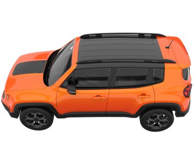 Arka planda izole edilmiş gerçekçi bir SUV arabası. 3d görüntüleme - illüstrasyon