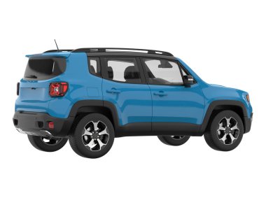 Arka planda izole edilmiş gerçekçi bir SUV arabası. 3d görüntüleme - illüstrasyon