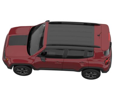 Arka planda izole edilmiş gerçekçi bir SUV arabası. 3d görüntüleme - illüstrasyon