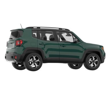 Arka planda izole edilmiş gerçekçi bir SUV arabası. 3d görüntüleme - illüstrasyon