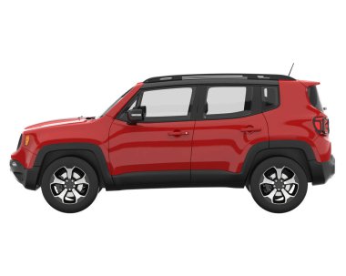 Arka planda izole edilmiş gerçekçi bir SUV arabası. 3d görüntüleme - illüstrasyon