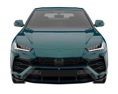 Arka planda izole edilmiş gerçekçi bir SUV arabası. 3d görüntüleme - illüstrasyon