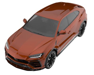 Arka planda izole edilmiş gerçekçi bir SUV arabası. 3d görüntüleme - illüstrasyon