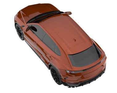Arka planda izole edilmiş gerçekçi bir SUV arabası. 3d görüntüleme - illüstrasyon