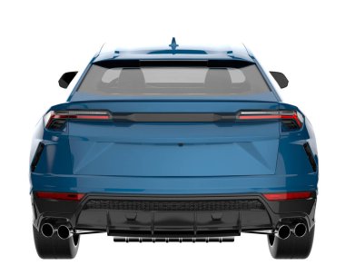 Arka planda izole edilmiş gerçekçi bir SUV arabası. 3d görüntüleme - illüstrasyon