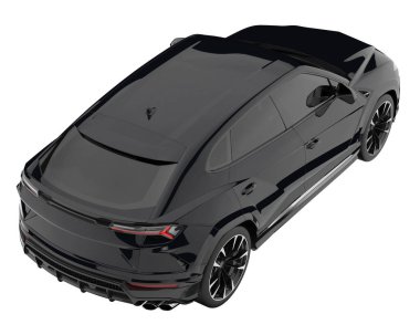 Arka planda izole edilmiş gerçekçi bir SUV arabası. 3d görüntüleme - illüstrasyon