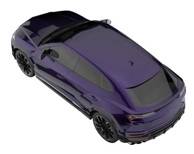 Arka planda izole edilmiş gerçekçi bir SUV arabası. 3d görüntüleme - illüstrasyon