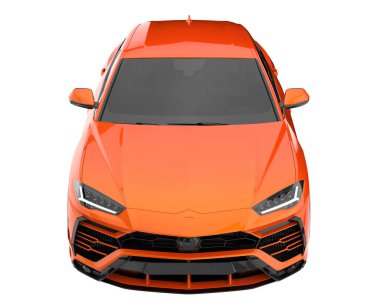 Arka planda izole edilmiş gerçekçi bir SUV arabası. 3d görüntüleme - illüstrasyon