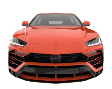 Arka planda izole edilmiş gerçekçi bir SUV arabası. 3d görüntüleme - illüstrasyon