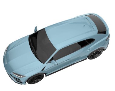 Arka planda izole edilmiş gerçekçi bir SUV arabası. 3d görüntüleme - illüstrasyon