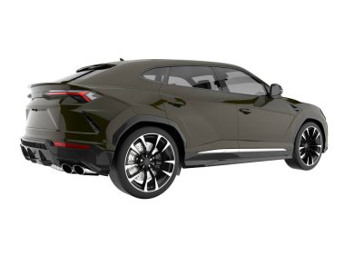 Arka planda izole edilmiş gerçekçi bir SUV arabası. 3d görüntüleme - illüstrasyon