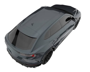 Arka planda izole edilmiş gerçekçi bir SUV arabası. 3d görüntüleme - illüstrasyon