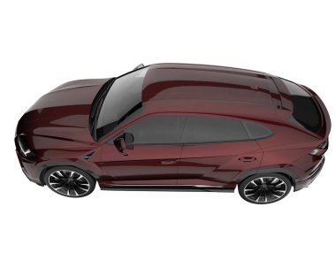 Arka planda izole edilmiş gerçekçi bir SUV arabası. 3d görüntüleme - illüstrasyon
