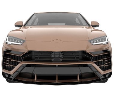 Arka planda izole edilmiş gerçekçi bir SUV arabası. 3d görüntüleme - illüstrasyon