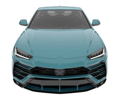 Arka planda izole edilmiş gerçekçi bir SUV arabası. 3d görüntüleme - illüstrasyon