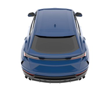 Arka planda izole edilmiş gerçekçi bir SUV arabası. 3d görüntüleme - illüstrasyon